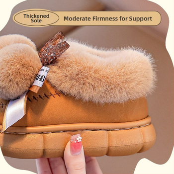 Vaikų vidaus šlepetės iš dirbtinės odos, EVA padas, storintos, vientisas raštas, karikatūrinis stilius