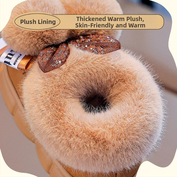 Vaikų vidaus šlepetės iš dirbtinės odos, EVA padas, storintos, vientisas raštas, karikatūrinis stilius