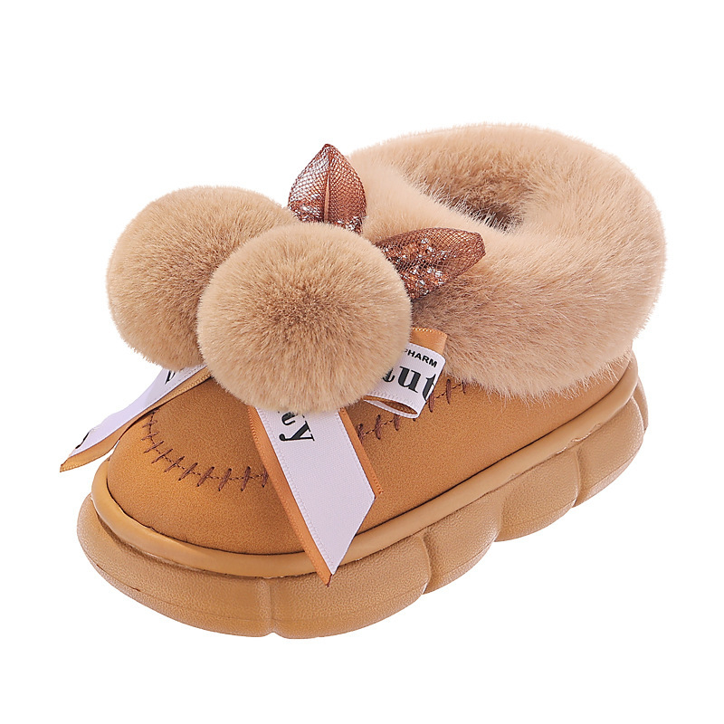 Vaikų vidaus šlepetės iš dirbtinės odos, EVA padas, storintos, vientisas raštas, karikatūrinis stilius