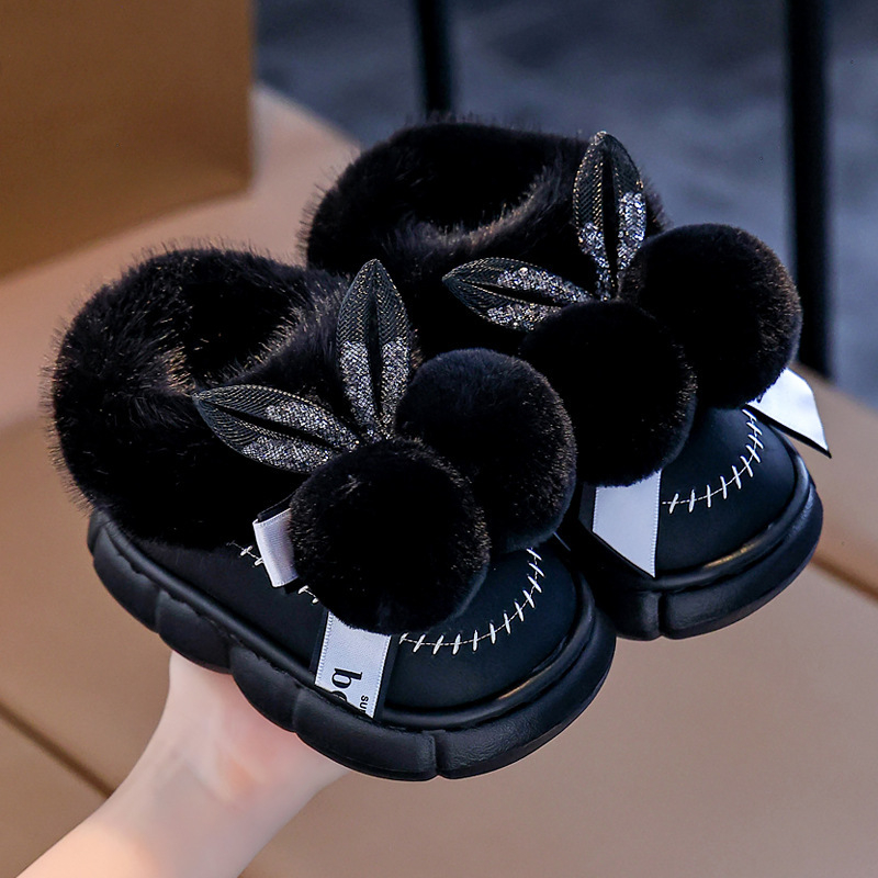 Vaikų vidaus šlepetės iš dirbtinės odos, EVA padas, storintos, vientisas raštas, karikatūrinis stilius