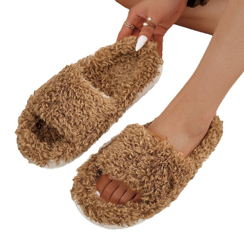 Ühe rihmiga veluurist slip-on kingad, siseküljal kunstlik karusnahk, ümmargune varvas, kummist tald, 2025. aasta sügise esilinastus, talviseks kasutamiseks