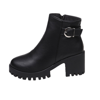 Martin Boots, kerek orr, 6–8 cm vastag sarok, oldalsó cipzár, PU felső
