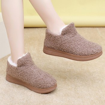 Ženske pamučne cipele s gornjim dijelom od umjetne krznine, ulošak od umjetne krznine, PVC đon, slip-on