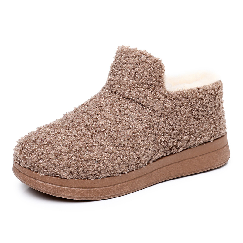 Ženske pamučne cipele s gornjim dijelom od umjetne krznine, ulošak od umjetne krznine, PVC đon, slip-on