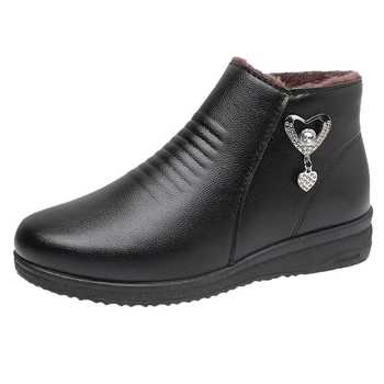 Naiste lumejalanõud, PU ülemine osa, lühike varvas, madal konts 1–3 cm, külg tõmblukk, soe sisemus