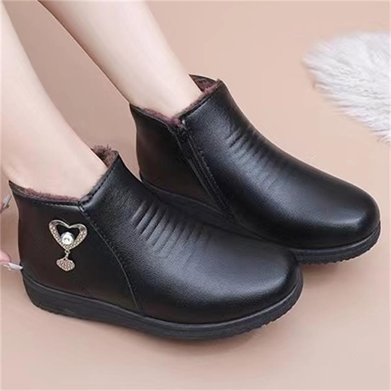 Naiste lumejalanõud, PU ülemine osa, lühike varvas, madal konts 1–3 cm, külg tõmblukk, soe sisemus