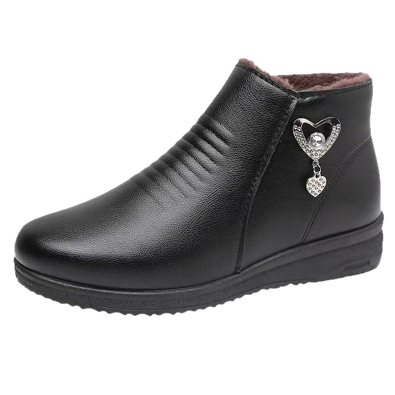 Naiste lumejalanõud, PU ülemine osa, lühike varvas, madal konts 1–3 cm, külg tõmblukk, soe sisemus