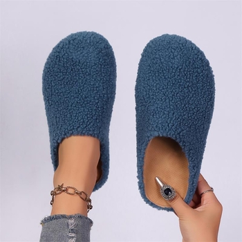 Naiste faux lambskin sussid suletud varbaga, paksu tallaga (Ülemine: PU; Tald: PVC; Vooder: puuvill; Slip-on; Taldpaksus: 3–5 cm)