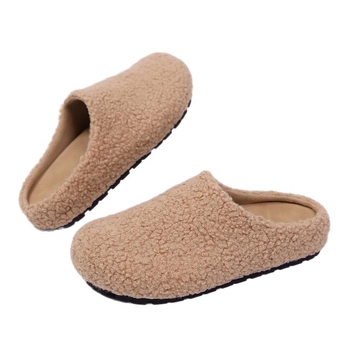 Naiste faux lambskin sussid suletud varbaga, paksu tallaga (Ülemine: PU; Tald: PVC; Vooder: puuvill; Slip-on; Taldpaksus: 3–5 cm)