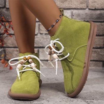 Botine Martin, damă, stil britanic, șireturi în față, gambă joasă, toc mediu 3-5 cm