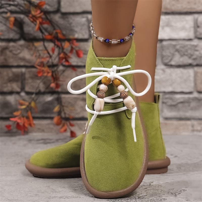Botine Martin, damă, stil britanic, șireturi în față, gambă joasă, toc mediu 3-5 cm