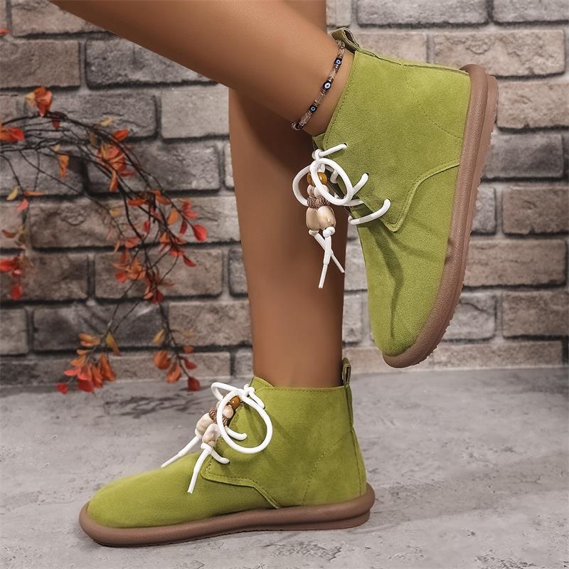 Botine Martin, damă, stil britanic, șireturi în față, gambă joasă, toc mediu 3-5 cm