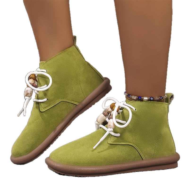 Botine Martin, damă, stil britanic, șireturi în față, gambă joasă, toc mediu 3-5 cm