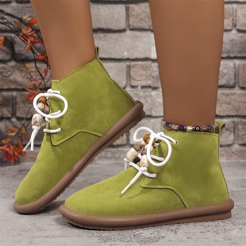 Botine Martin, damă, stil britanic, șireturi în față, gambă joasă, toc mediu 3-5 cm