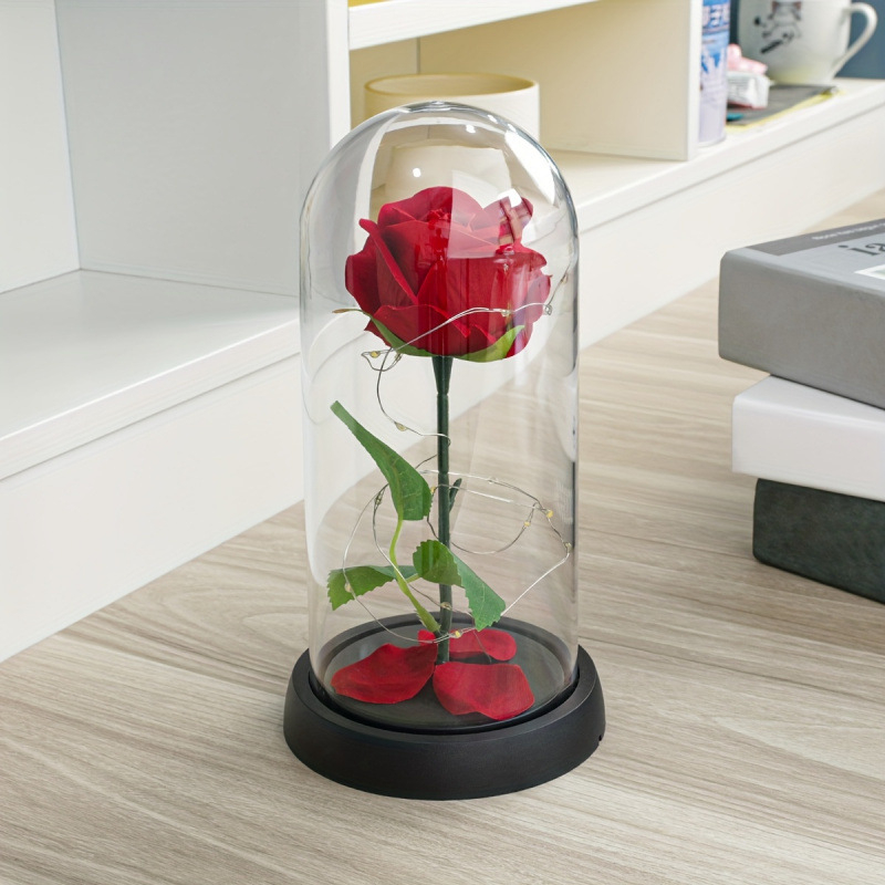 Dekoratīvā lampiņa ar stikla kupolu, darbojas ar baterijām, lauku stila mājas dekoram