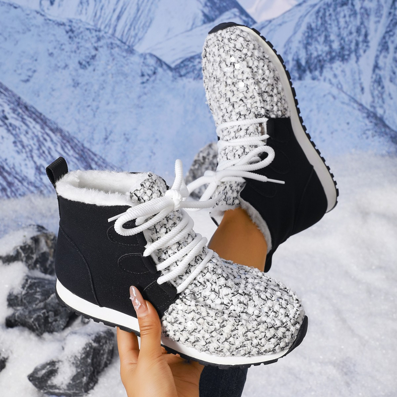 Casual cipele od suedea, visokog kroja, s vezicama i bojom blokova