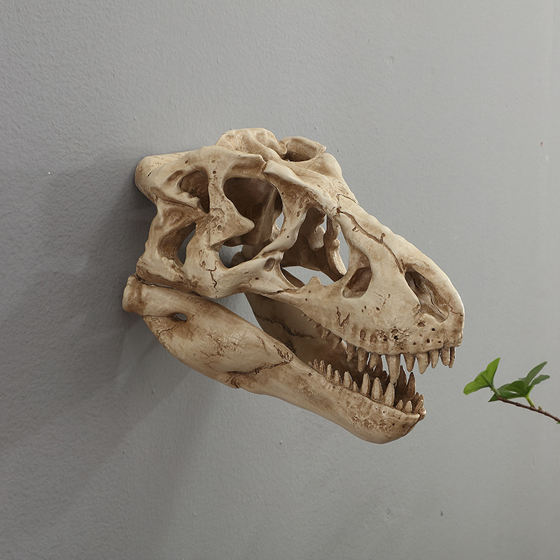 Ρετρό τοίχου διακοσμητικό από ρητίνη: κρανίο δεινοσαύρου για ενυδρείο/τερραριουμ (Κωδικός AMT0601-A; Συσκευασία: χαρτόκουτο)