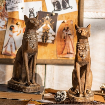 Egipto katės dievo sargų figūrėlė, iš minkšto PVC, namų dekorui: svetainė, studija ir įėjimas; puiki dovana naujakuriams ar vestuvėms