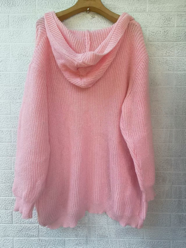 Női kötött kardigán nyitott elejű, hosszú ujjú, poliészter, közepes hosszúságú