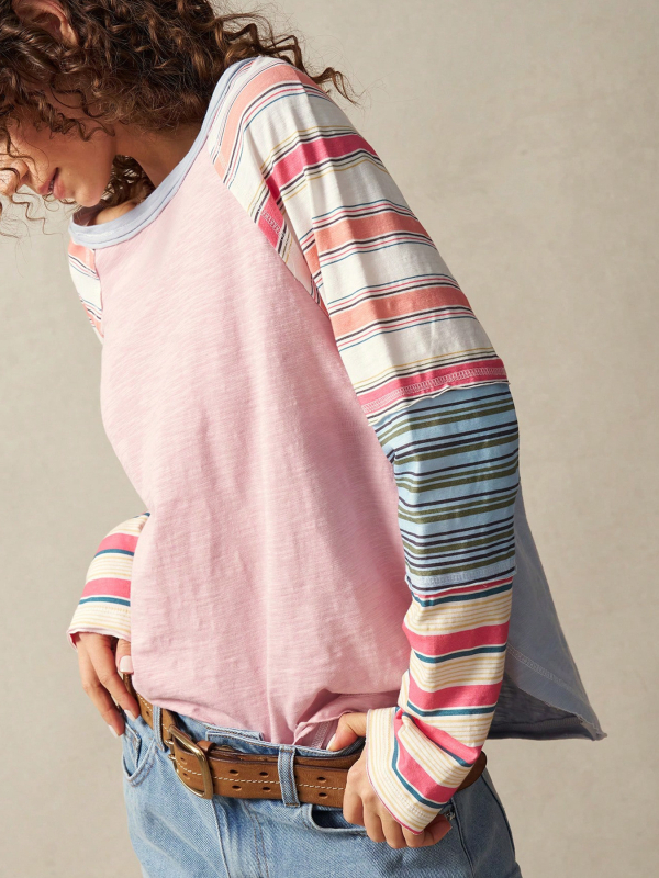 Ženski pleteni top s okruglim izrezom, dugih rukava, slobodan kroj, poliester, sadržaj 95%+ poliester, japansko-korejski casual stil