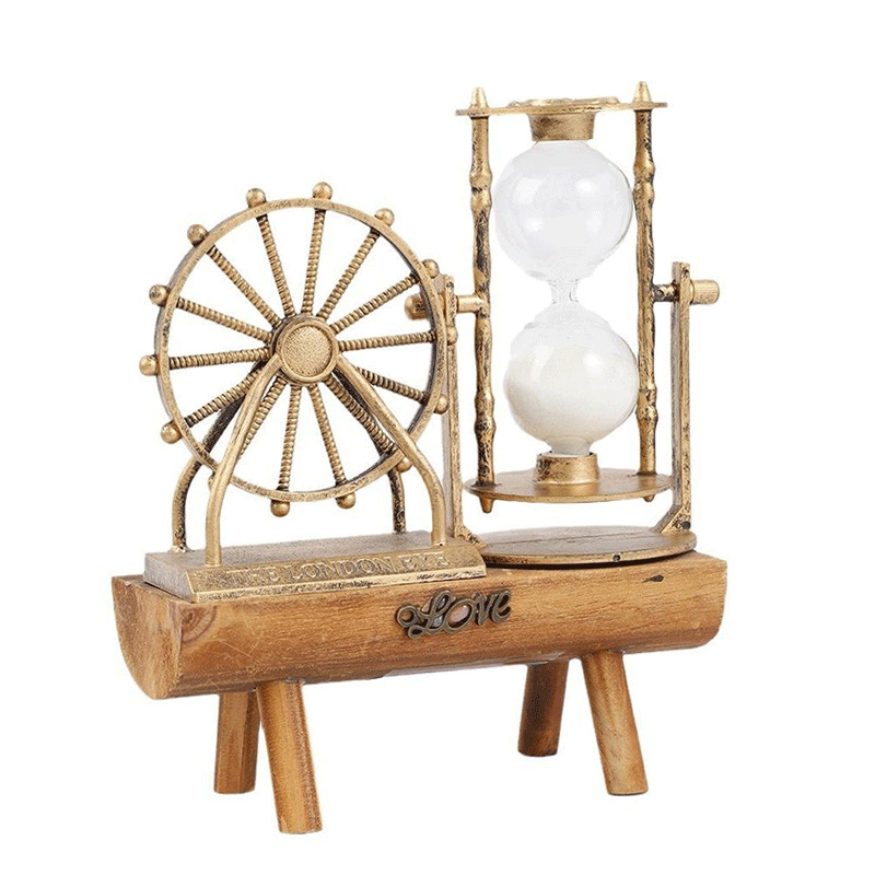 Medinis rankų darbo karuselė su smėlio laikrodžiu papuošalas - Naujojo Kinų stiliaus, kelioninis suvenyras, kabantis dekoras