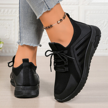 Дамски PU спортни обувки, кръгла пръстна част, нисък връх, плоска подметка PU