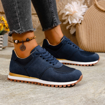 Adidași casual, vârf rotund, plasă pe partea superioară, închidere cu șireturi, talpă din cauciuc, căptușeală PU (Superioară: plasă; Închidere: șireturi; Talpă: cauciuc; Căptușeală: PU)