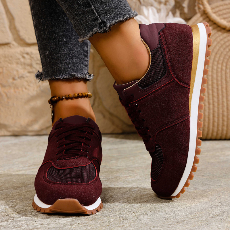 Adidași casual, vârf rotund, plasă pe partea superioară, închidere cu șireturi, talpă din cauciuc, căptușeală PU (Superioară: plasă; Închidere: șireturi; Talpă: cauciuc; Căptușeală: PU)