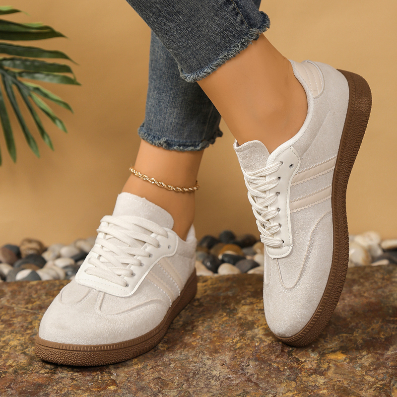 Agan batai unisex su apvalia nosimi – kasdieniai sportbačiai, kvėpuojanti lengva zomšos viršutinė dalis, guminė pada, raišteliai, žemas profilis