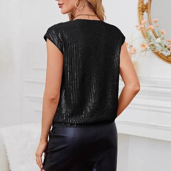 Top bez rukava s V izrezom, Slim fit, jednobojna, poliester 95%+