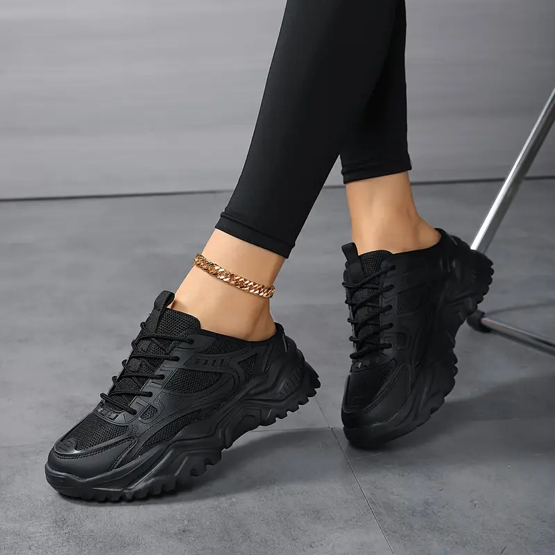 Női Slip-On mindennapi cipő, légáteresztő hálós felsőrész, kerek orr, Ultra-Fiber Leather betét, gumi talp