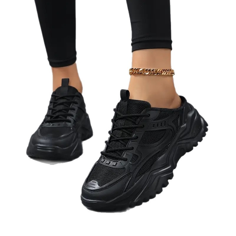 Női Slip-On mindennapi cipő, légáteresztő hálós felsőrész, kerek orr, Ultra-Fiber Leather betét, gumi talp