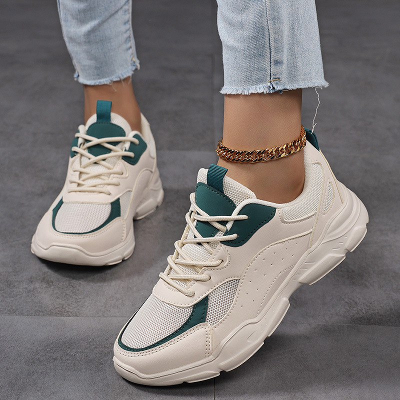 Moteriški sportiniai Dad Shoes Mid-Top batai su tinkleliu viršutine, raišteliai, kvėpuojantys, PHYLON padas