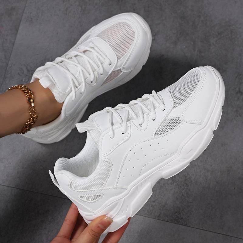 Moteriški sportiniai Dad Shoes Mid-Top batai su tinkleliu viršutine, raišteliai, kvėpuojantys, PHYLON padas