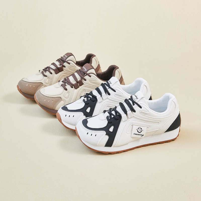 Moters Dad Shoes batai, PU viršus, apvali nosis, guminė padas, kulno aukštis 3–5 cm, aukštas viršus 3–7 cm