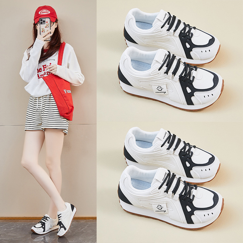 Moters Dad Shoes batai, PU viršus, apvali nosis, guminė padas, kulno aukštis 3–5 cm, aukštas viršus 3–7 cm