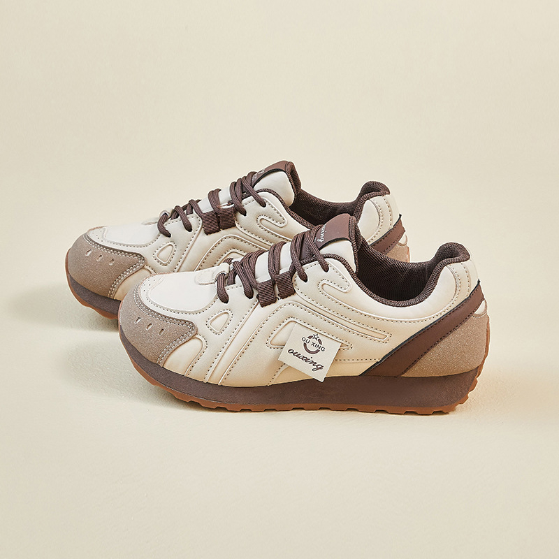 Moters Dad Shoes batai, PU viršus, apvali nosis, guminė padas, kulno aukštis 3–5 cm, aukštas viršus 3–7 cm