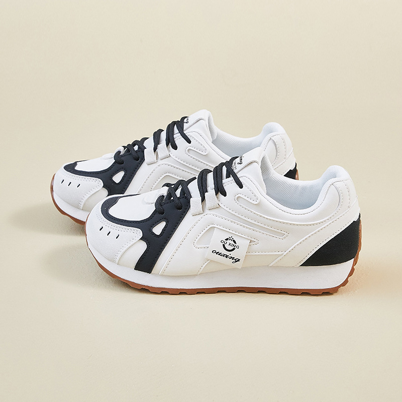 Moters Dad Shoes batai, PU viršus, apvali nosis, guminė padas, kulno aukštis 3–5 cm, aukštas viršus 3–7 cm