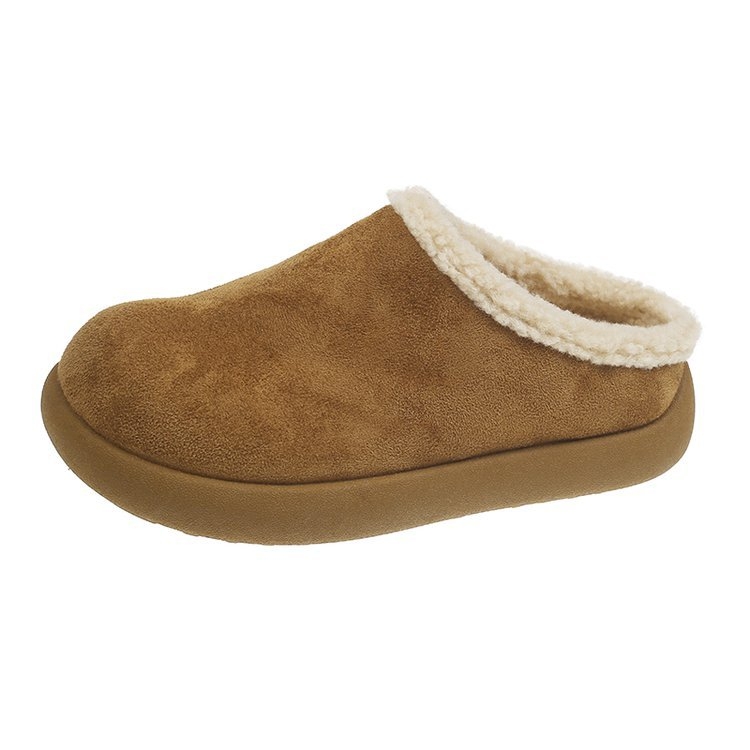 Moteriški slip-on velurų batai su dirbtiniu kailiu, guma padas, žemas kulnas