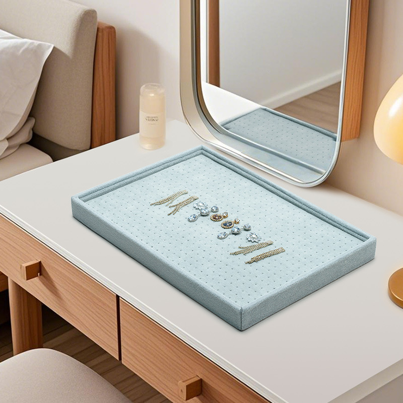 Дървен държач за бижута, за обици, дисплей тава с 600 дупки, капак против прах