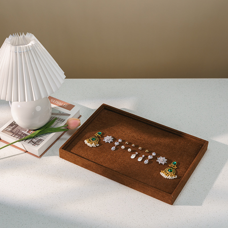 Дървен държач за бижута, за обици, дисплей тава с 600 дупки, капак против прах