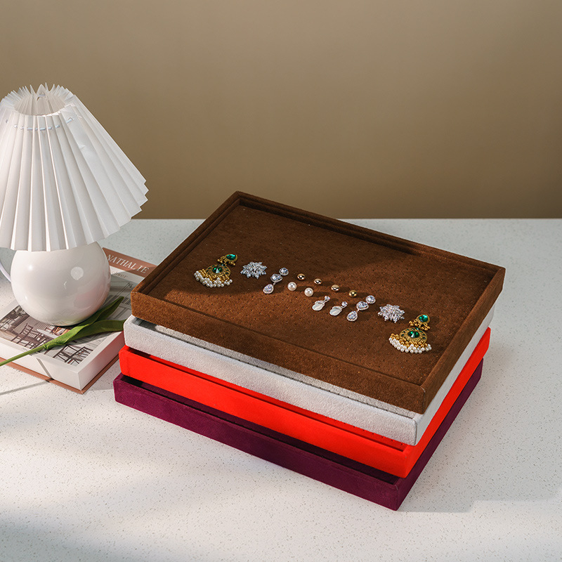 Дървен държач за бижута, за обици, дисплей тава с 600 дупки, капак против прах