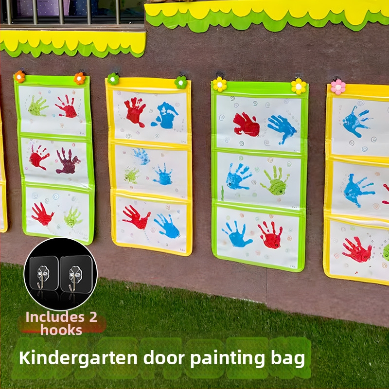 Sieninė laikymo kišenė vaikų meno darbams — modelis 001, prekinis ženklas House of Rabbits, klasikinis kinų stilius.