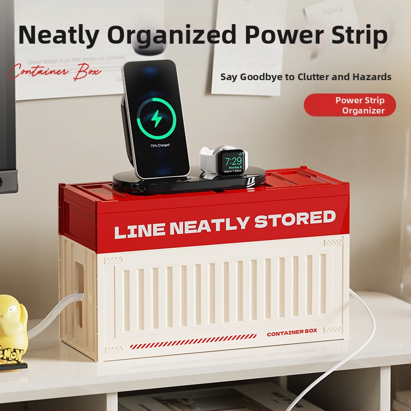 Darba galda kabelu uzglabāšanas kārba ar nodalījumiem - var salikt slāņos, ar vāku, 2 L ietilpība