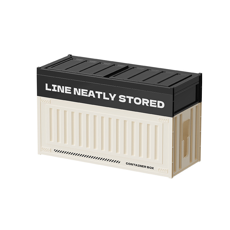 Десктоп кутия за кабели с отделения - може да се подрежда на слоеве, с капак, 2 л капацитет