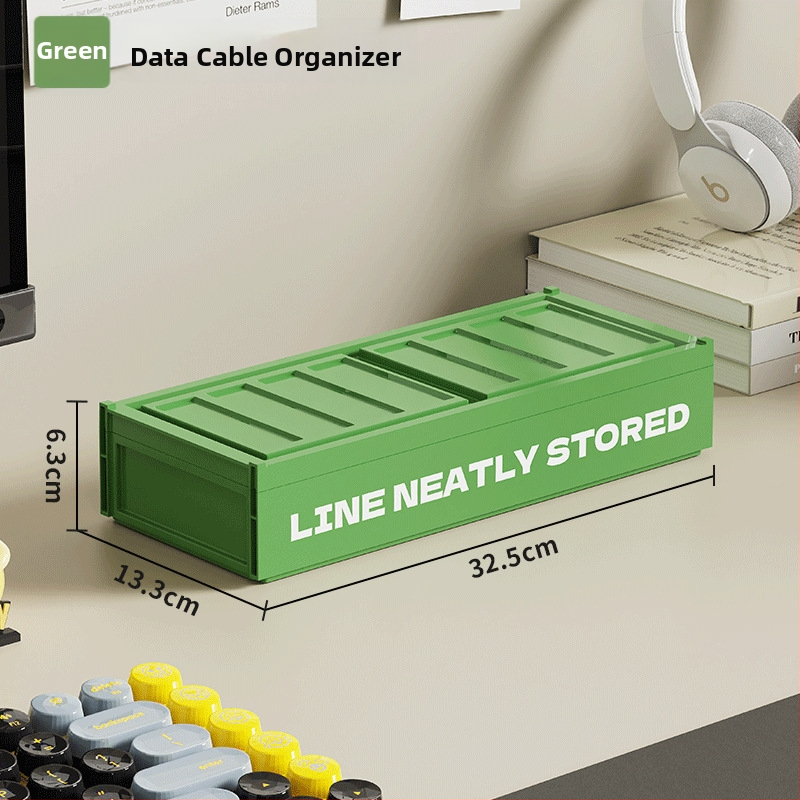 Darbo stalo kabelių laikymo dėžutė su skyriais - galima sluoksniuoti, su dangteliu, 2 L talpa