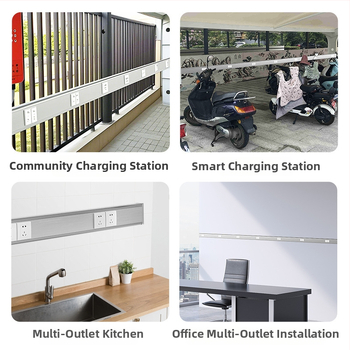 Aliuminio lydinio panelinis kabelių kanalas, paviršinis montavimas, 86 lizdas, paslėpti laidai