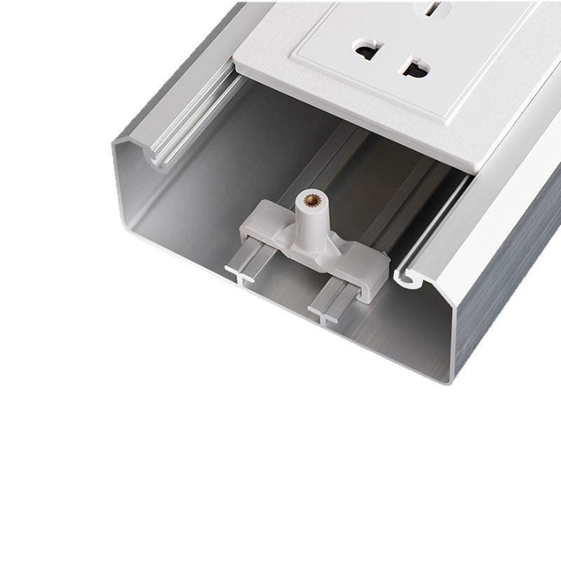 Aliuminio lydinio panelinis kabelių kanalas, paviršinis montavimas, 86 lizdas, paslėpti laidai