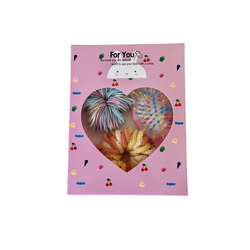 Σετ αξεσουάρ μαλλιών – λαστιχάκια υψηλής ελαστικότητας, σε συσκευασία κουτί, για βρέφη και νήπια 0–3 ετών, σχήματος κορώνας, πλευρικά κλιπ, μίξη υλικών