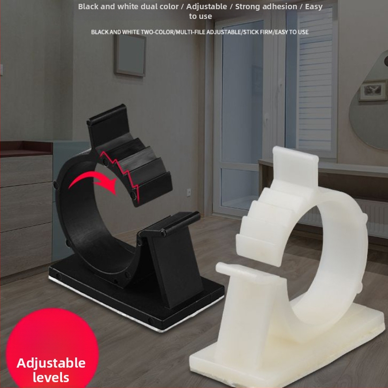 Kabeļu organizētāja klipsi ar līmējamu stiprinājumu, bez urbšanas, galdu kabelu pārvaldībai